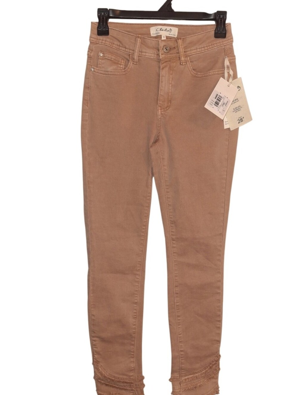 NWT She Frayed The Edges Charlie B Brown Raw Hem Stretch Jeans Size 0